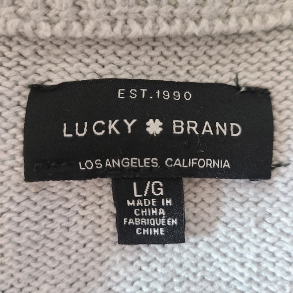 Lucky Brand Women’s gray black striped sweater - Picture 11 of 13